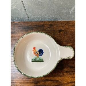 Alco Industries Rooster Ceramic Bowl Single Handle Soup Chili Farmhouse Cream